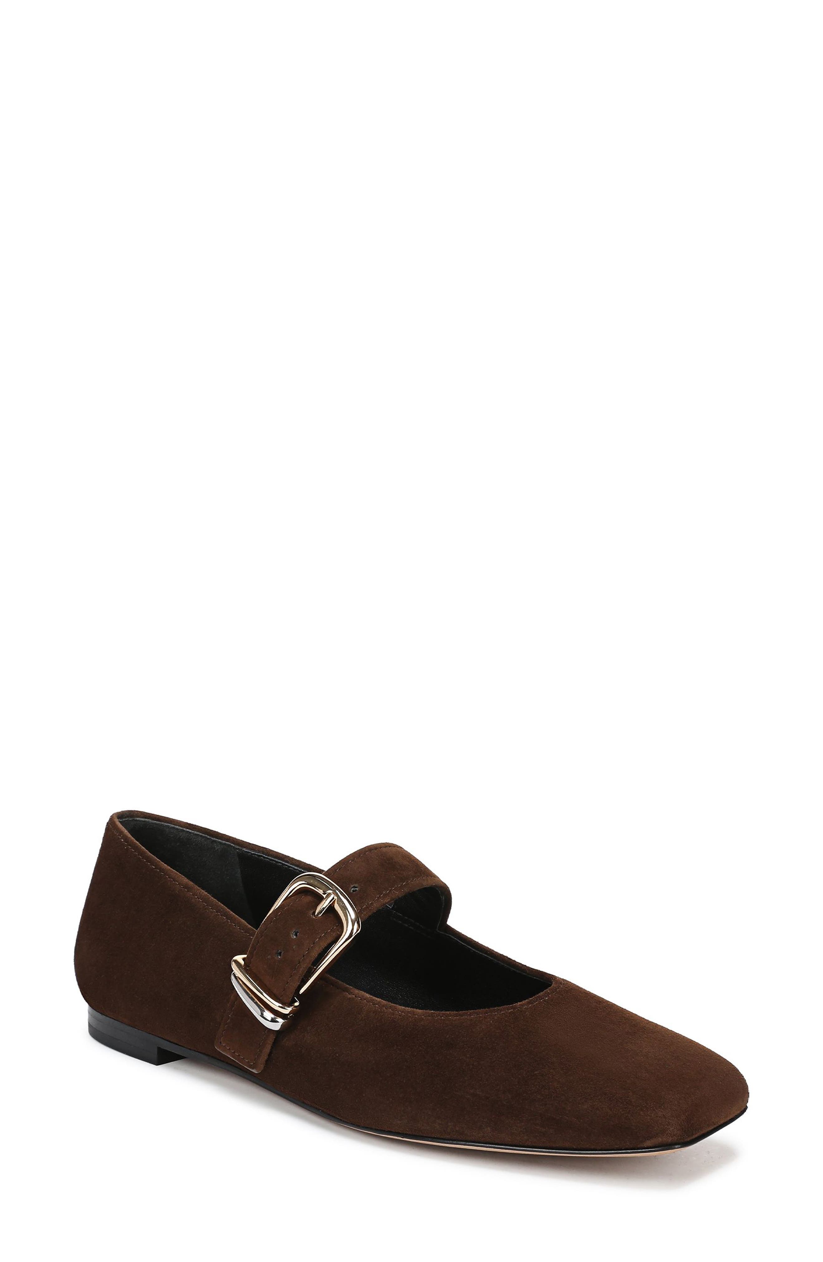 Vince Daniela Mary Jane Flat, Main, color, Clove Suede
