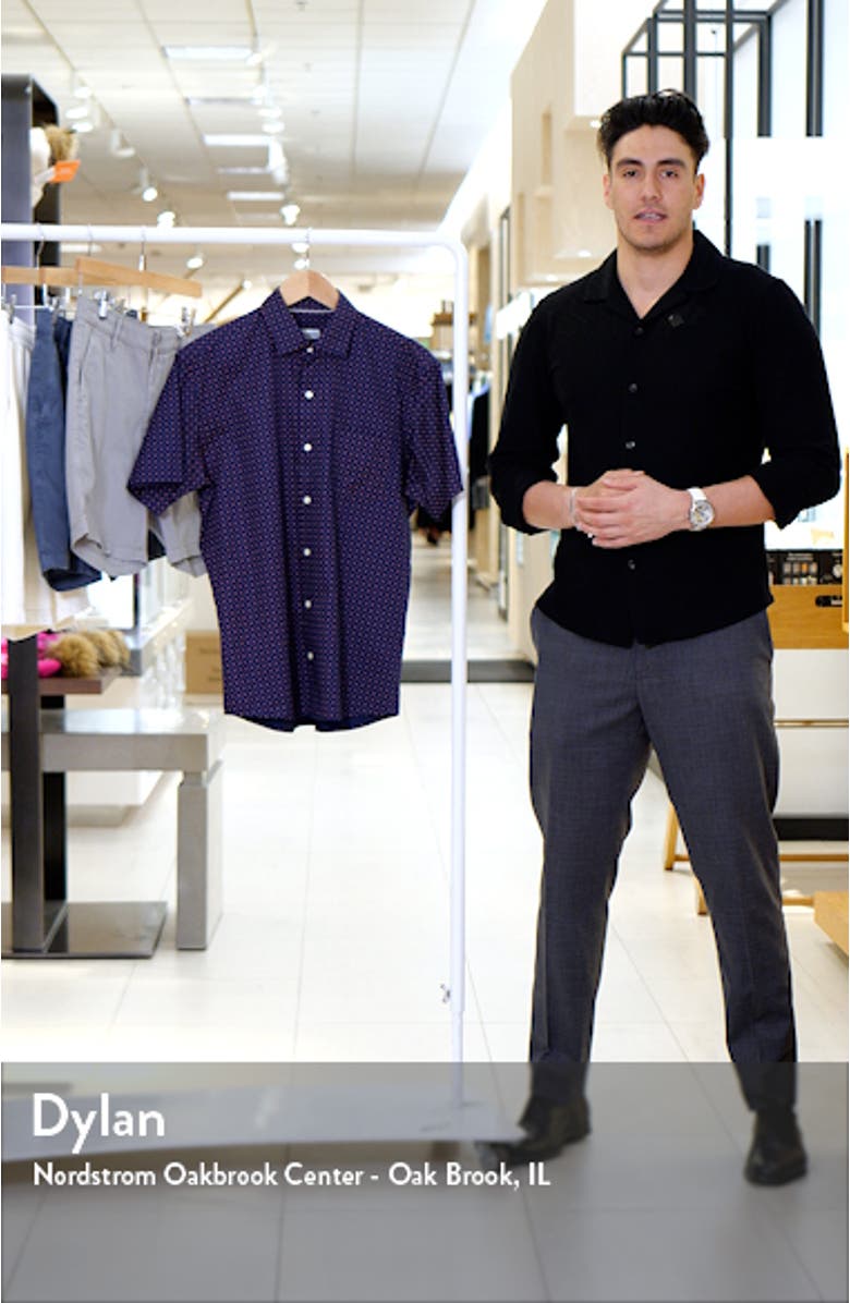 Palmico Neat Short Sleeve Cotton Button-Up Shirt, sales video thumbnail