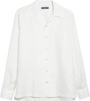 Dolce&Gabbana Long Sleeve Linen Camp Shirt