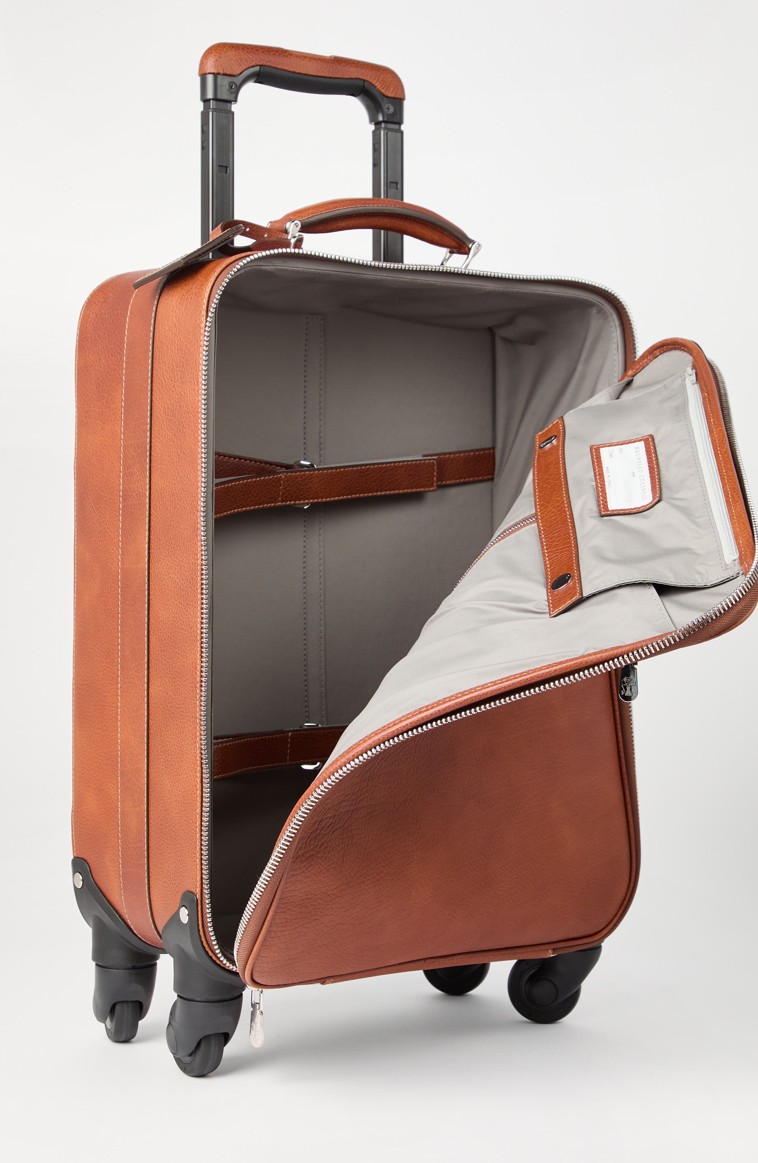 Brunello Cucinelli Grained calfskin suitcase, Alternate, color, 