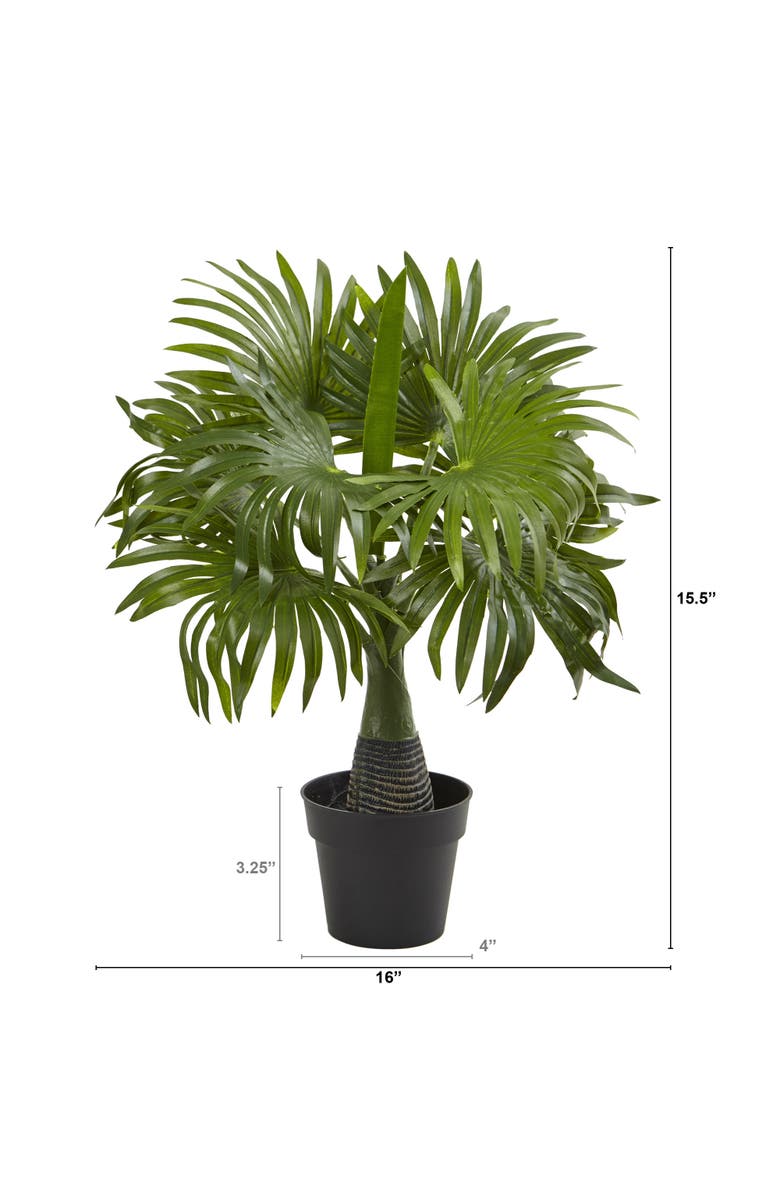 NEARLY NATURAL 16-in Mini Fountain Palm Artificial Plant, Alternate, color, Green
