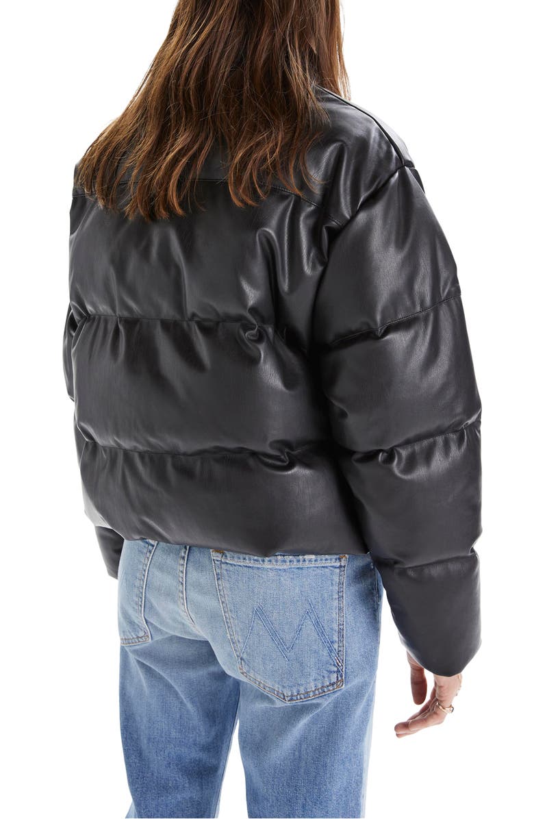 MOTHER The Drop Pillow Talk Faux Leather Puffer Jacket, Alternate, color,