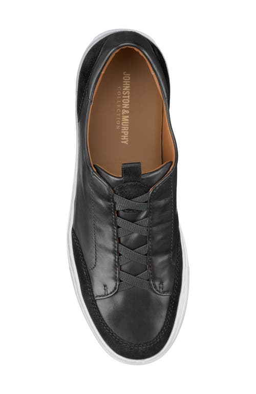 Johnston & Murphy Collection Johnston & Murphy Anson Lace To Toe Sneaker In Black Sheepskin/suede