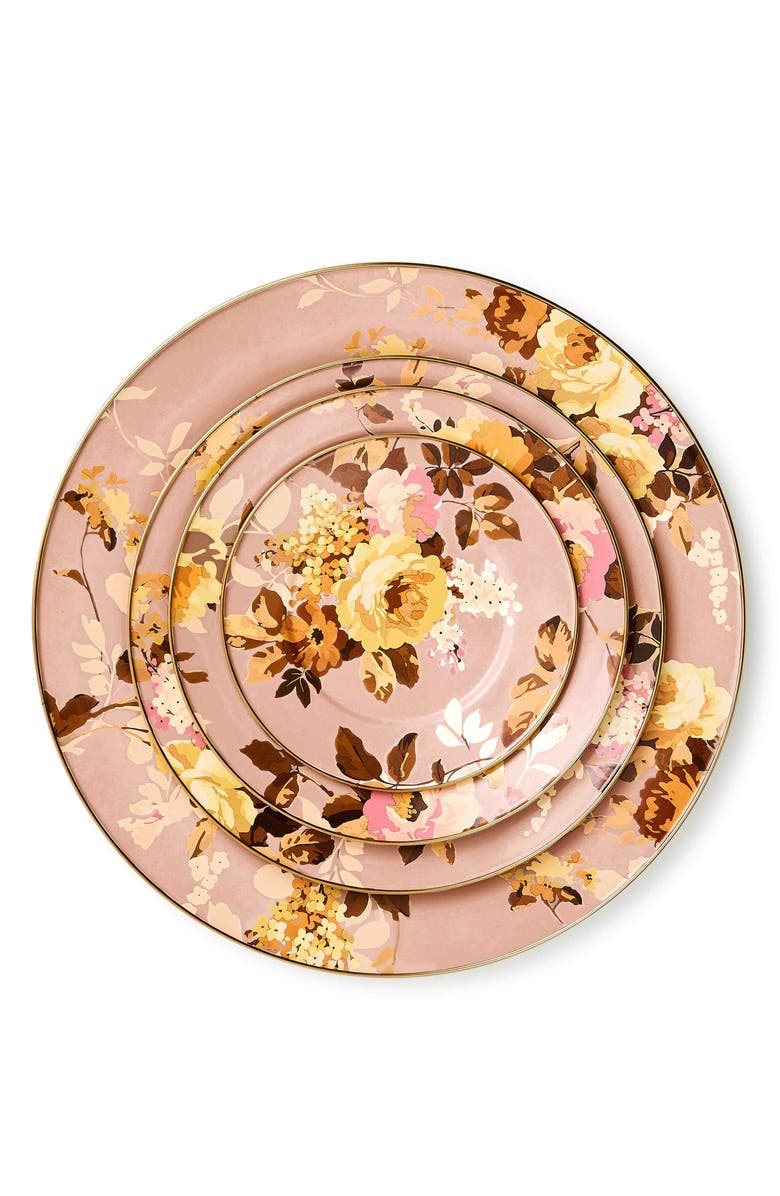 MACKENZIE CHILDS Wild Rose Mauve Salad Plate, Alternate, color, Mauve