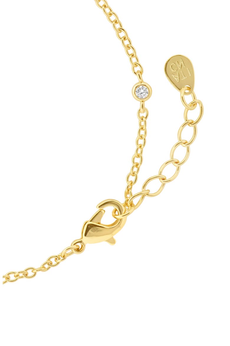 Cubic Zirconia Cross Pendant Bracelet, Alternate, color, GOLD