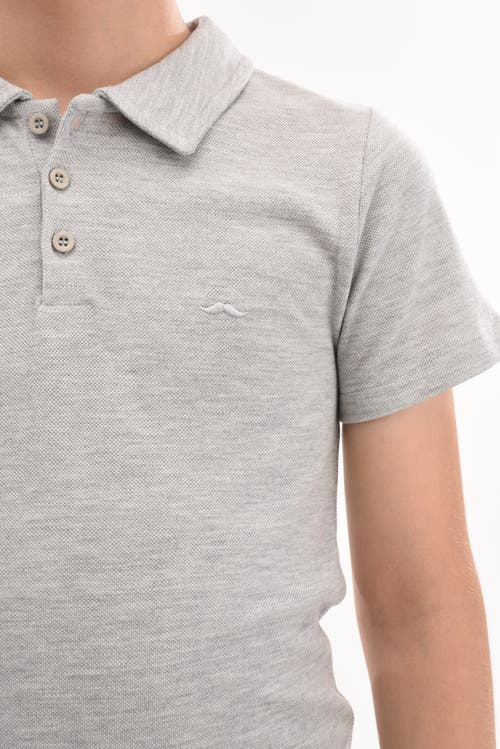 Moustache Mélange-effect Polo Shirt In Grey