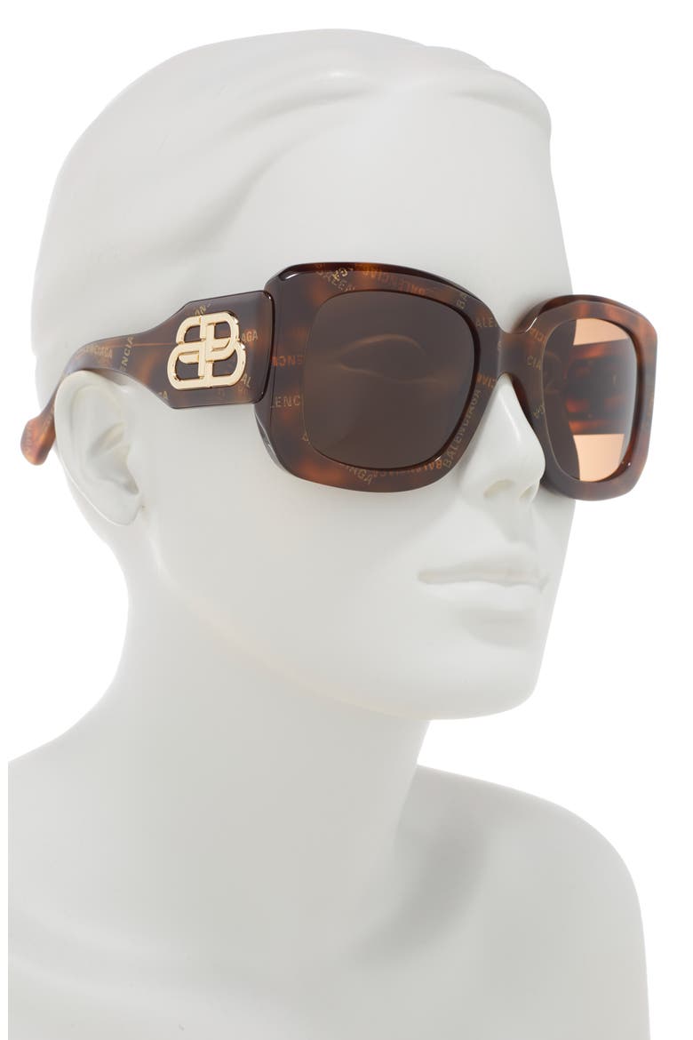 53mm Square Sunglasses, Alternate, color, HAVANA HAVANA BROWN