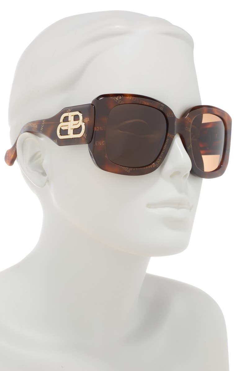 Balenciaga 53mm Square Sunglasses, Alternate, color, 