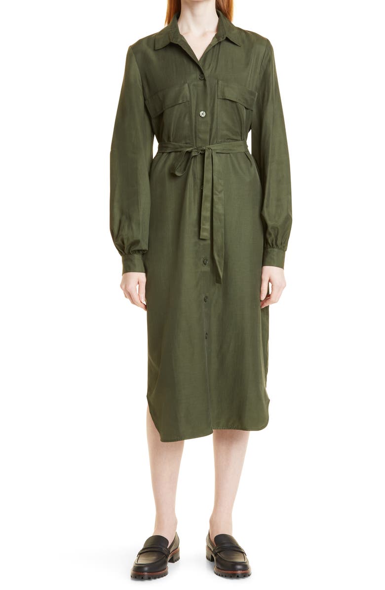 Samsøe Samsøe Camila Long Sleeve Midi Shirtdress, Main, color, 