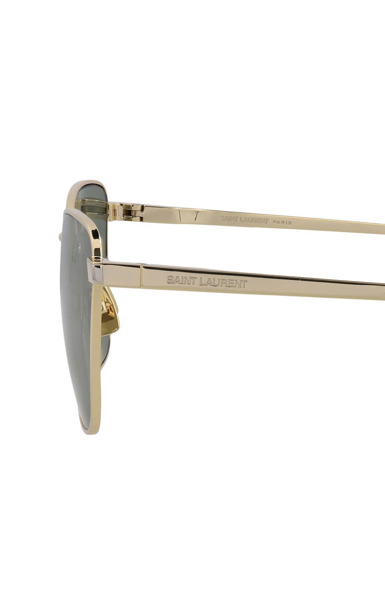 Saint Laurent 57mm Cat Eye Sunglasses, Alternate, color, Gold Gold Green