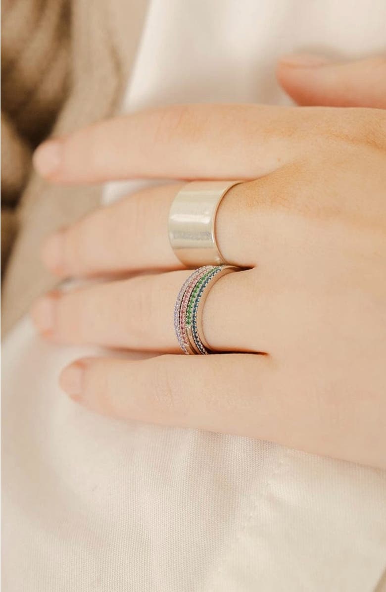 MADE BY MARY Birthstone Stacking Ring, Alternate, color, Silver