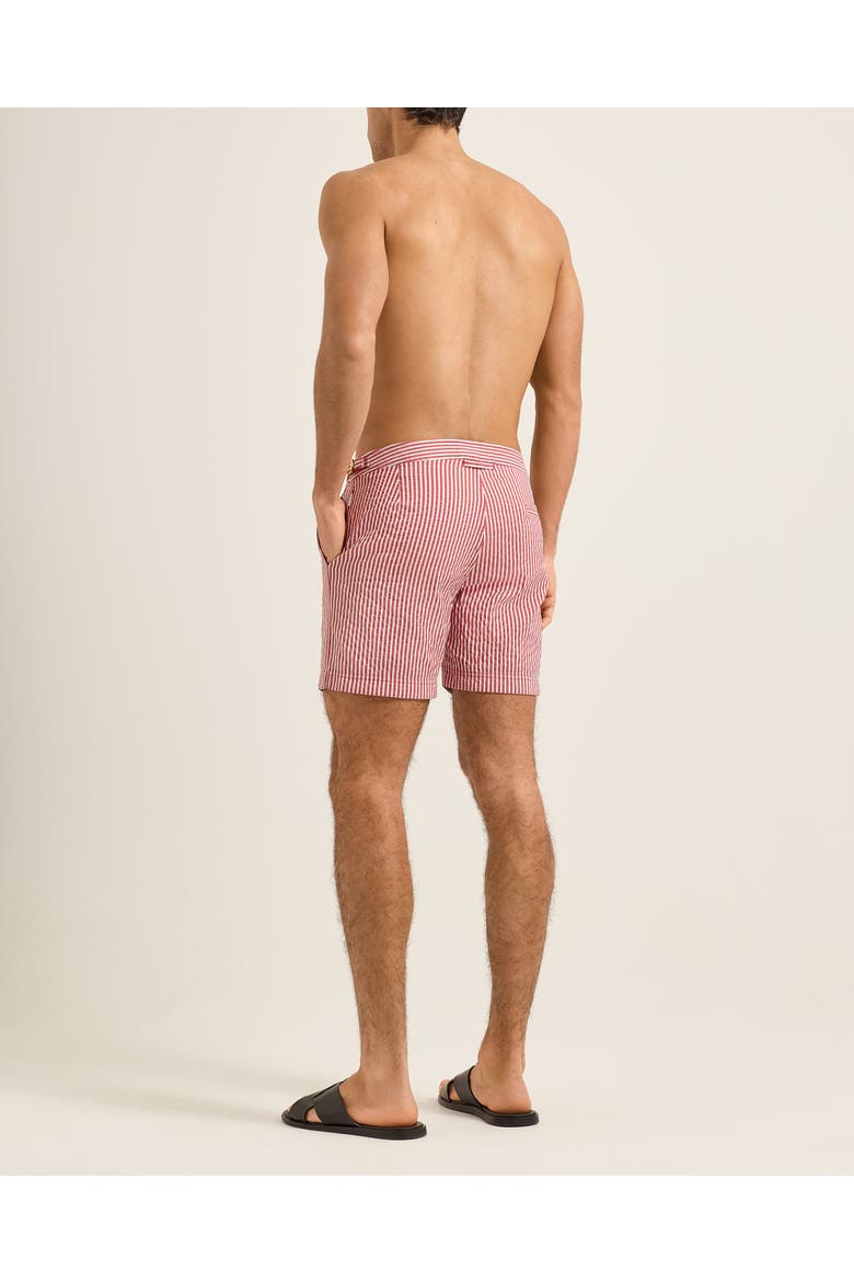 Bulldog Tailored-Fit Swim Shorts, Alternate, color, Dark Vermillion
