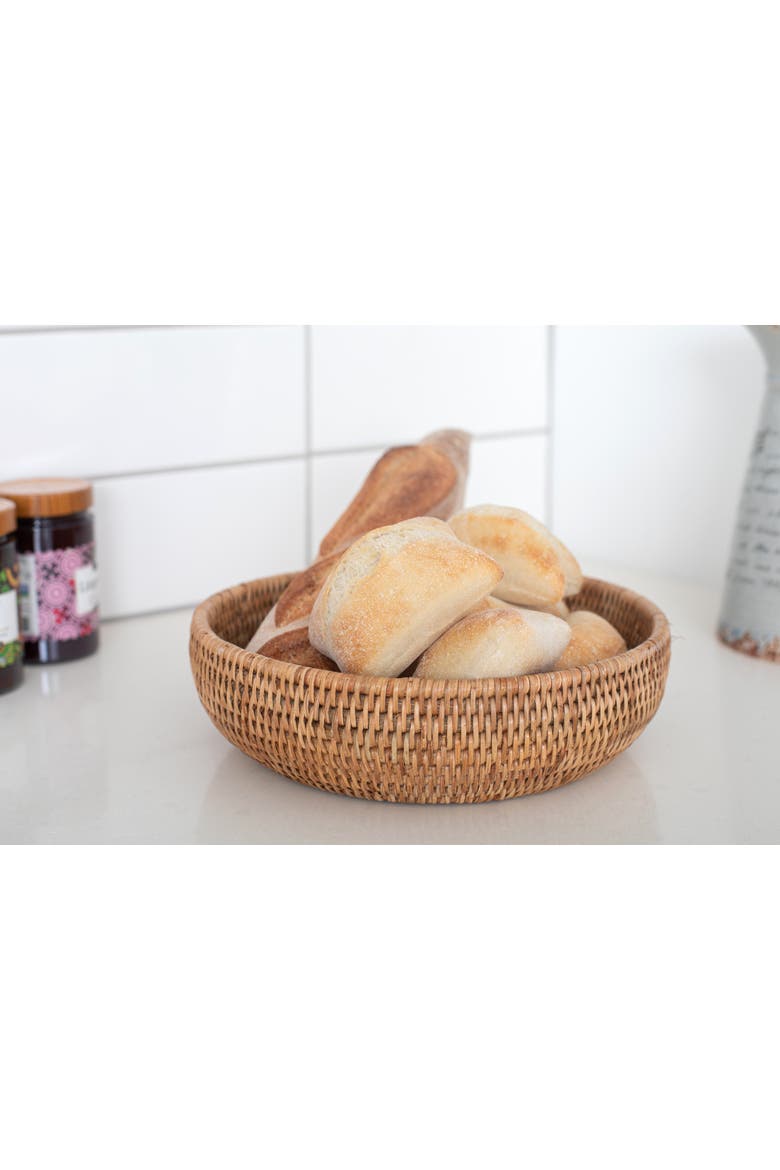 Rattan Everything Bowl, Alternate, color, Honey Brown