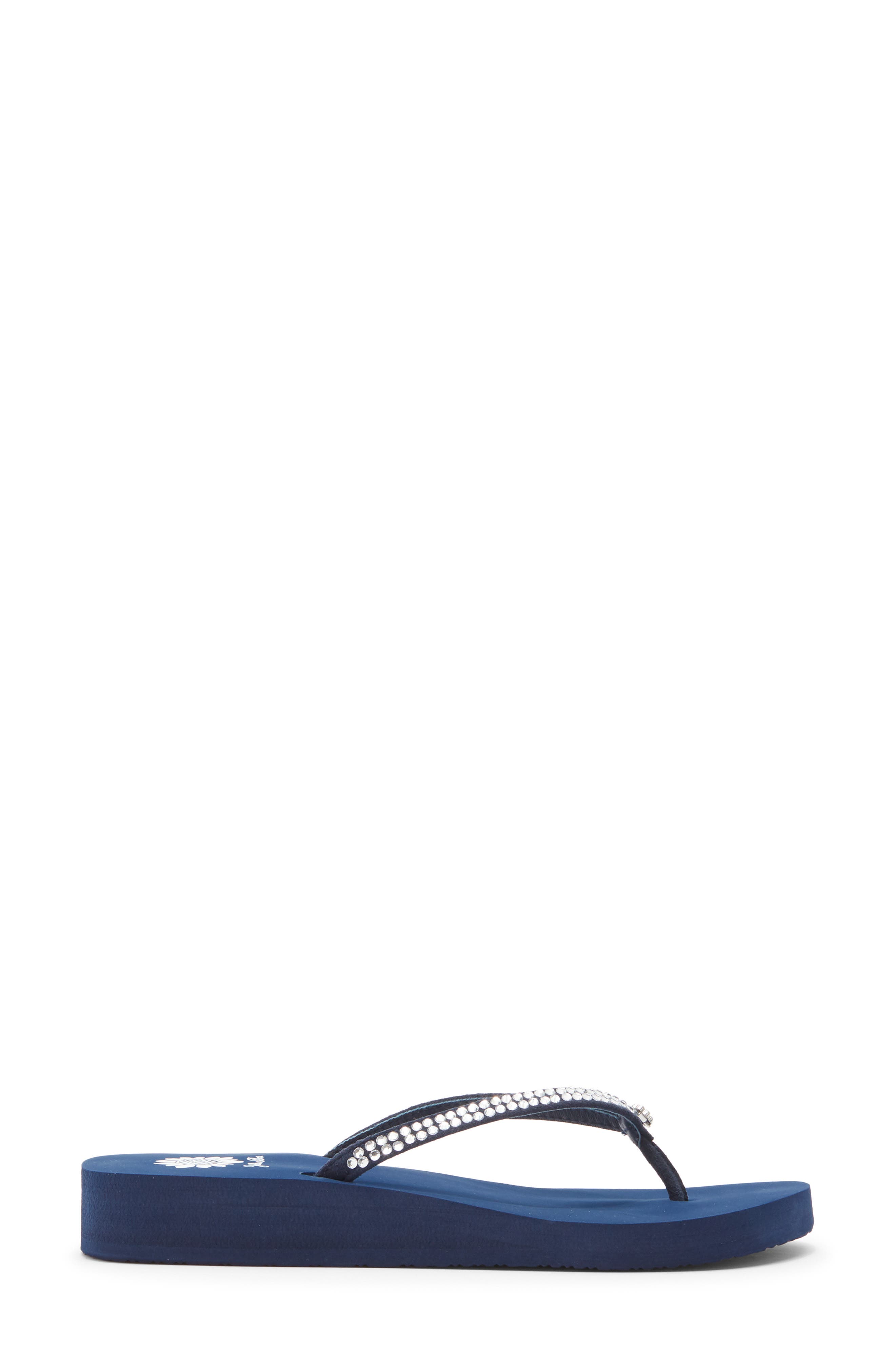 Yellow Box Premium Jello Platform Flip Flop, Alternate, color, Navy
