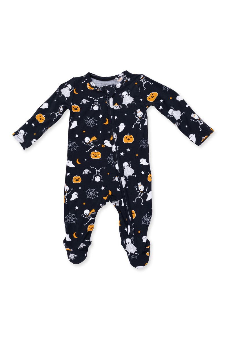 Kids' Halloween Skeleton Buddies Footie, Main, color, BLACK