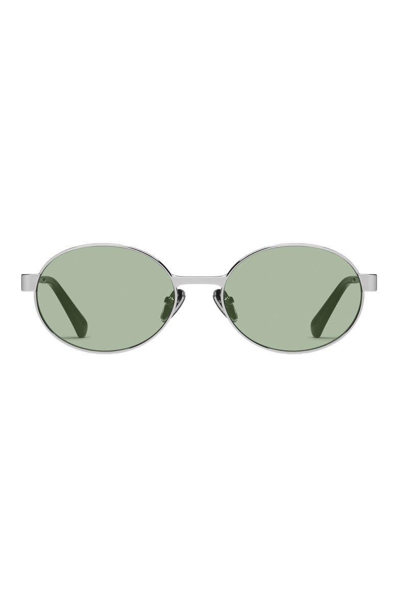 Anyways 56mm Round Sunglasses, Main, color, SILVER/ MOSS