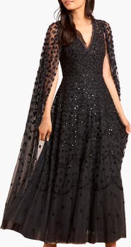 Needle & Thread Clover Cape Sleeve Ankle Gown