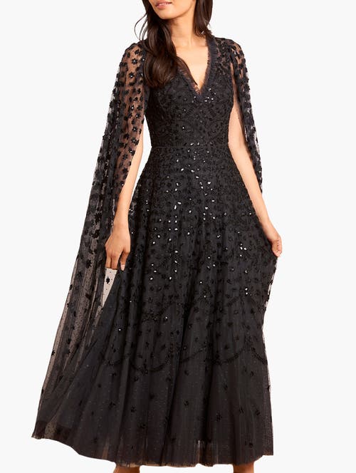 Needle & Thread Embroidered-flowers Maxi Dress In Gray