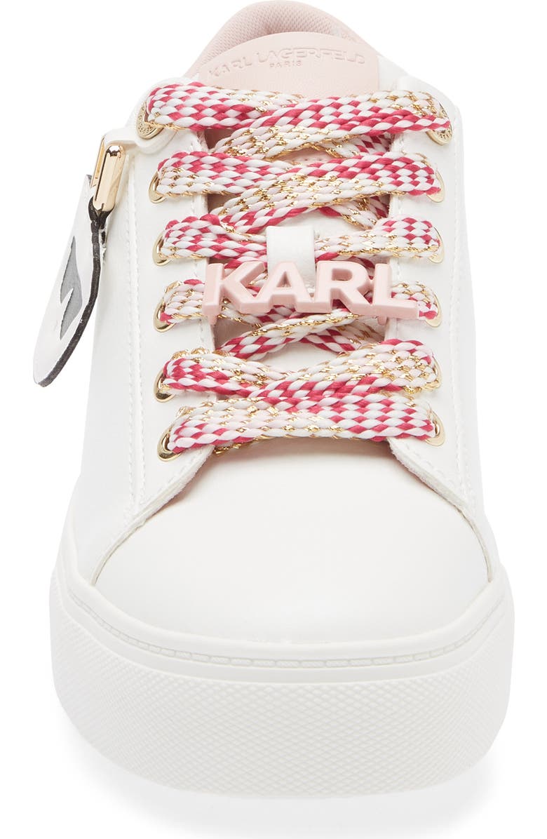 KARL LAGERFELD PARIS Capree Karl Choupette Low Top Sneaker, Alternate, color, White/ Blush Combo