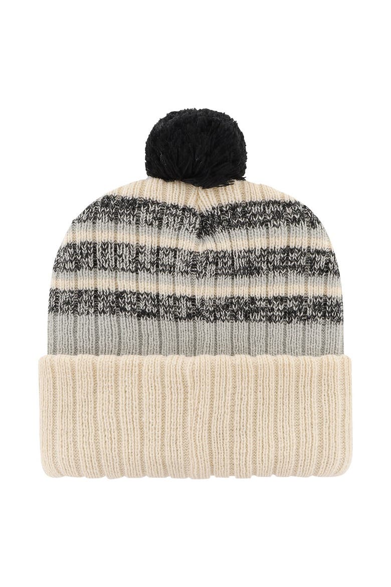 Men's '47  Natural Las Vegas Raiders  Tavern Cuffed Knit Hat with Pom, Alternate, color, Cream