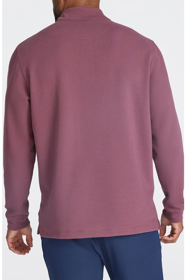 Waffle Knit Quarter Zip Pullover, Alternate, color, PLUM WINE