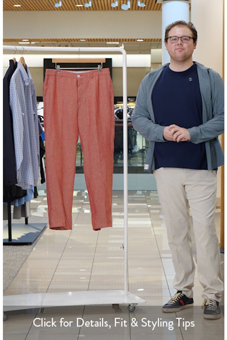 Flat Front Slub Linen Chambray Dress Pants video