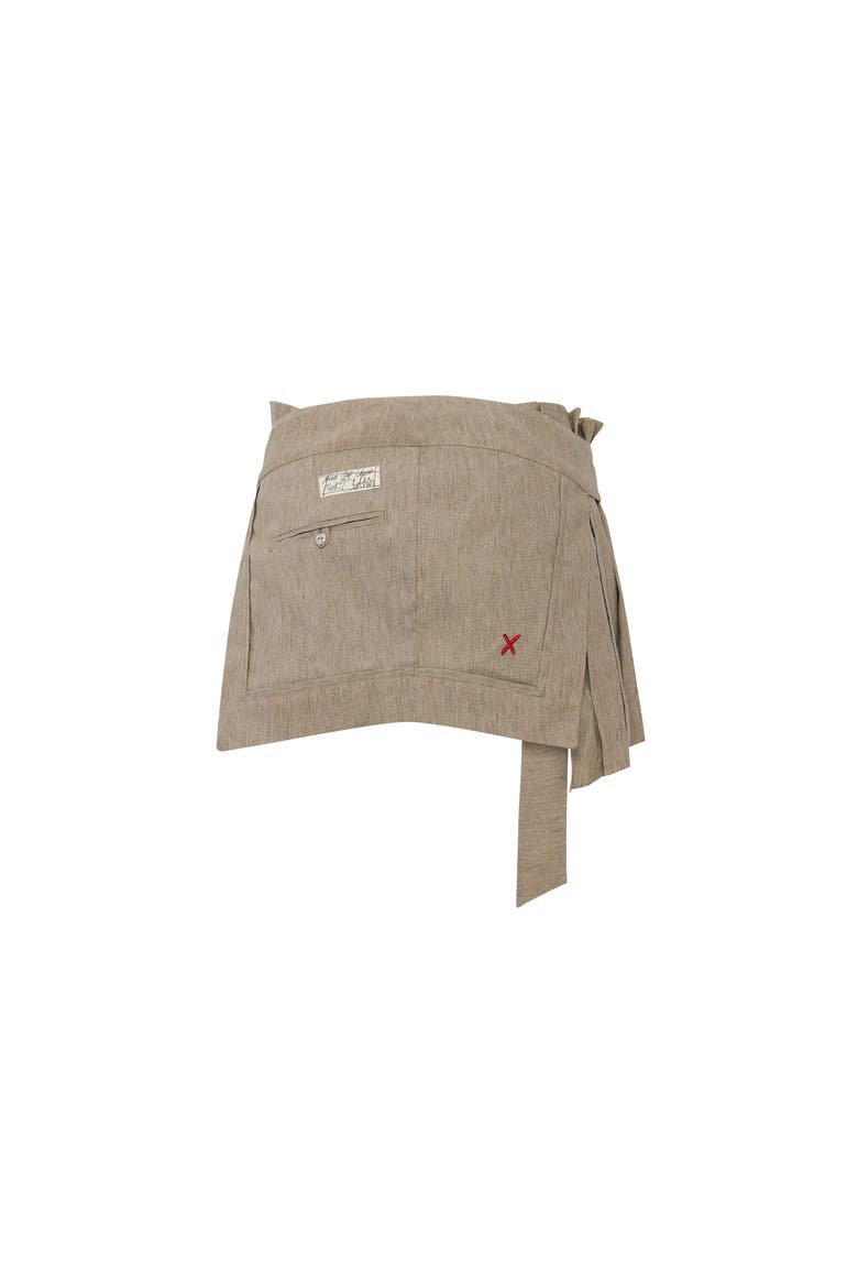 Linen Blend Super Mini Skirt, Alternate, color, BEIGE