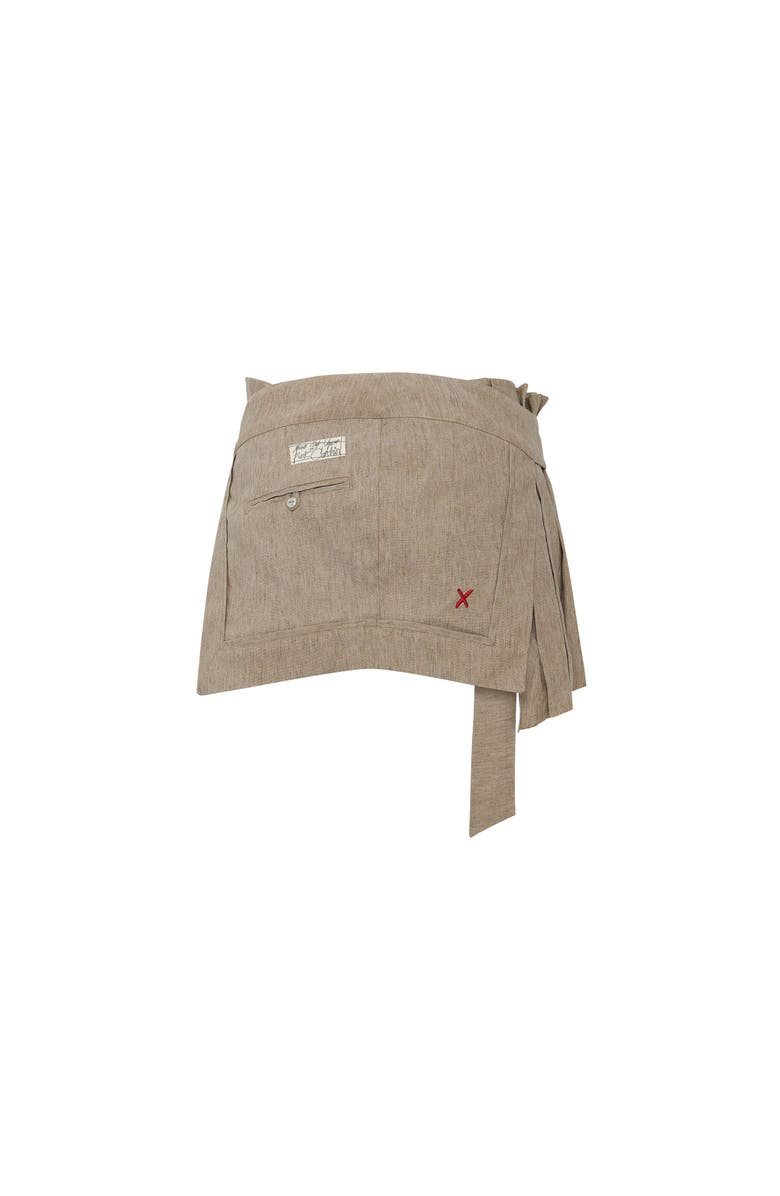 PCFG Linen Blend Super Mini Skirt, Alternate, color, Beige