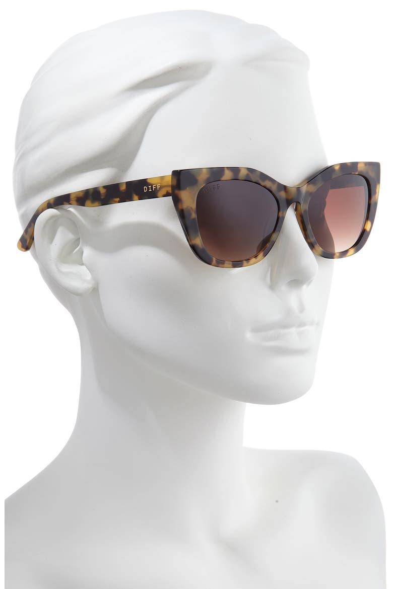 Georgia 54mm Cat Eye Sunglasses, Alternate, color, AMBER TORTOISE/ BROWN GRADIENT