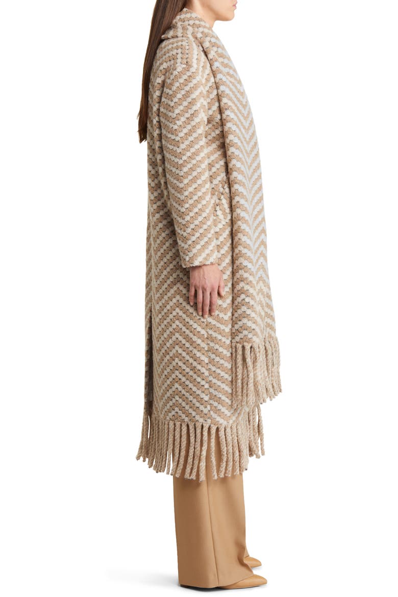 Jilliya Oversize Twill Knit Scarf Coat, Alternate, color, CAMEL