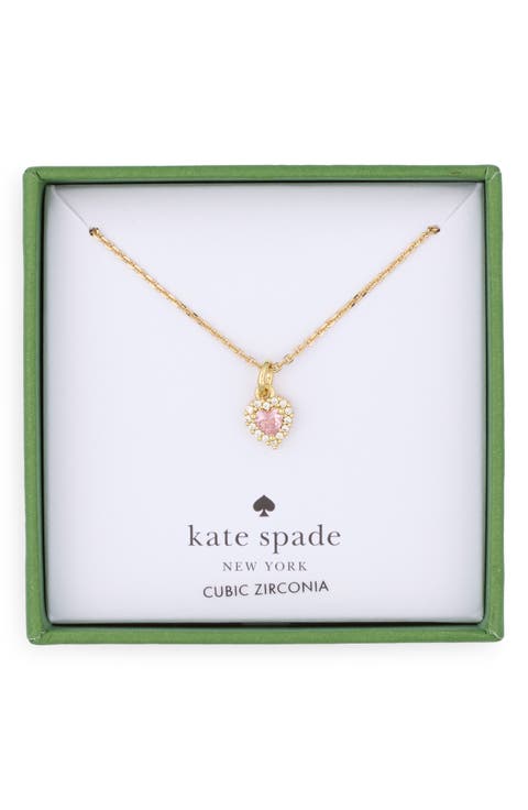 Pavé Cubic Zirconia Heart Pendant Necklace