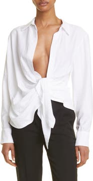 Jacquemus Bahia Open Drape Long Sleeve Shirt