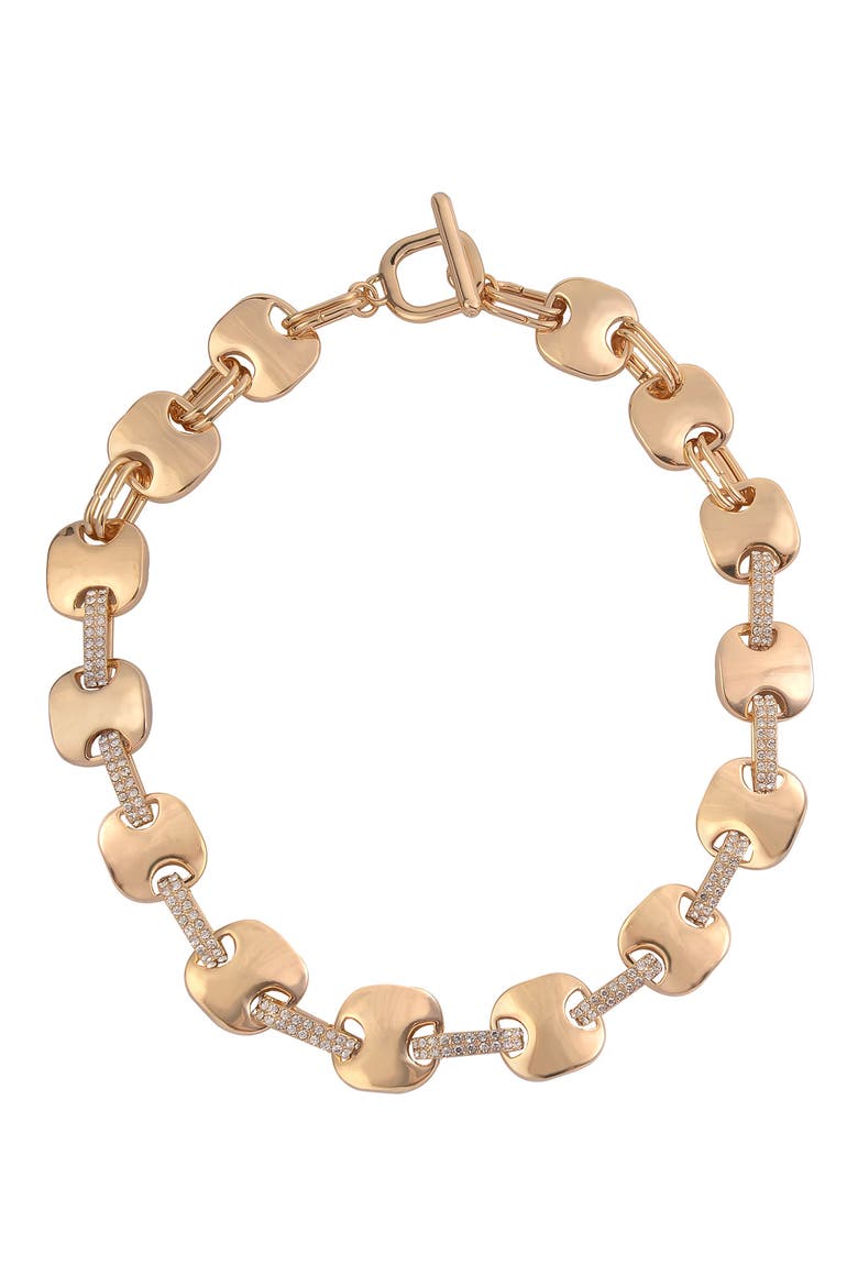 Square Link Necklace, Main, color, GOLD