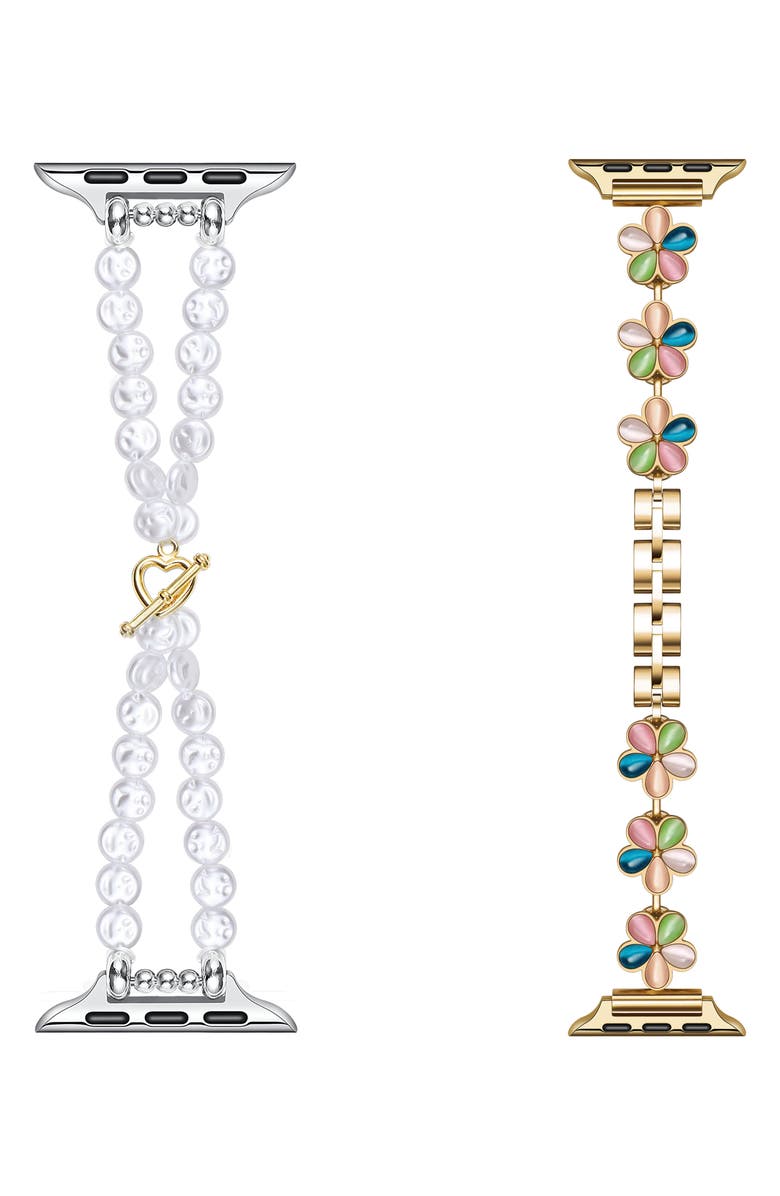 Posh Tech 2-Pack June & Eloise Assorted Apple Watch<sup>®</sup> Watchbands, Main, color, 