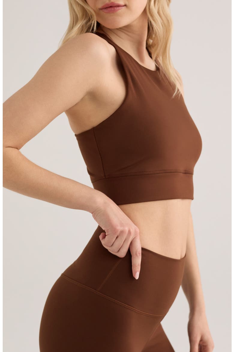 Bea Freesoft Racerback Bralette, Alternate, color, DARK WALNUT
