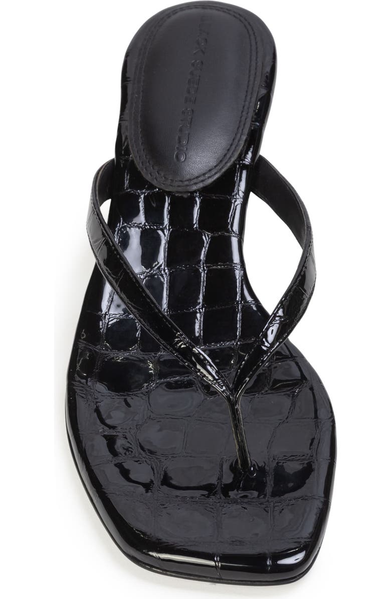 BLACK SUEDE STUDIO Kendal 35 Croc Sandal, Alternate, color, Black Croc Patent Leather