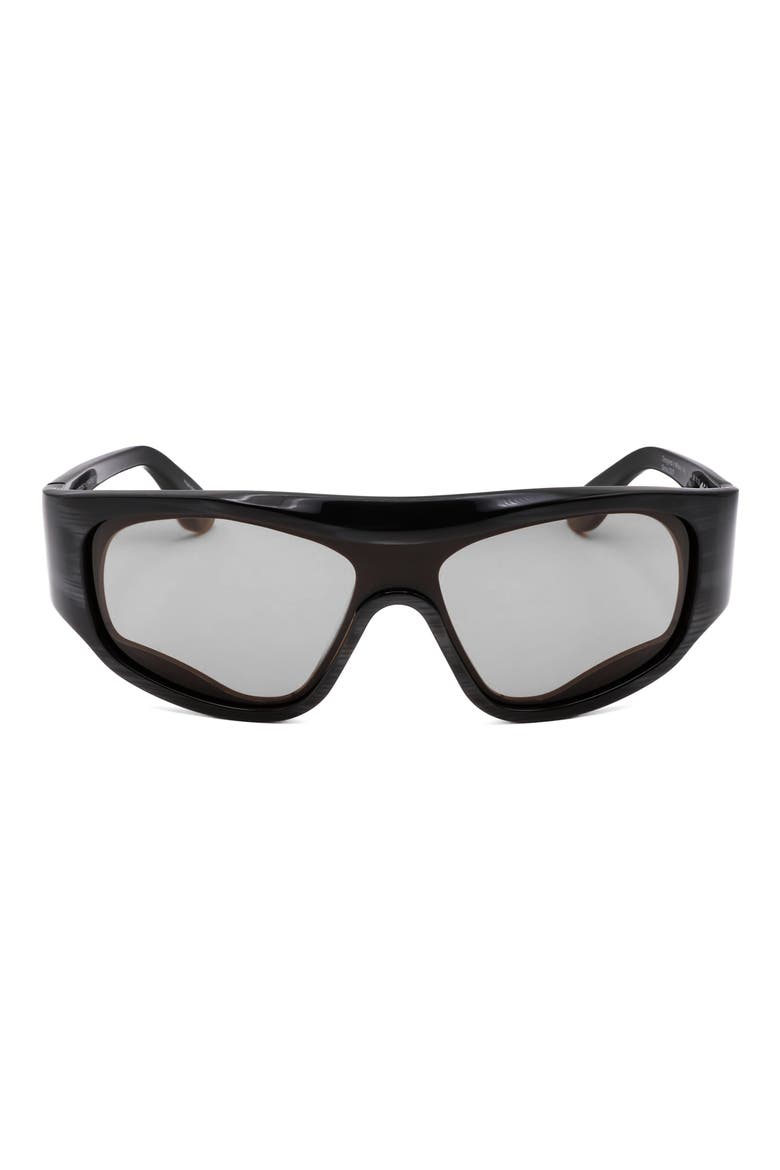58mm Wrap Square Sunglasses, Main, color, BLACK