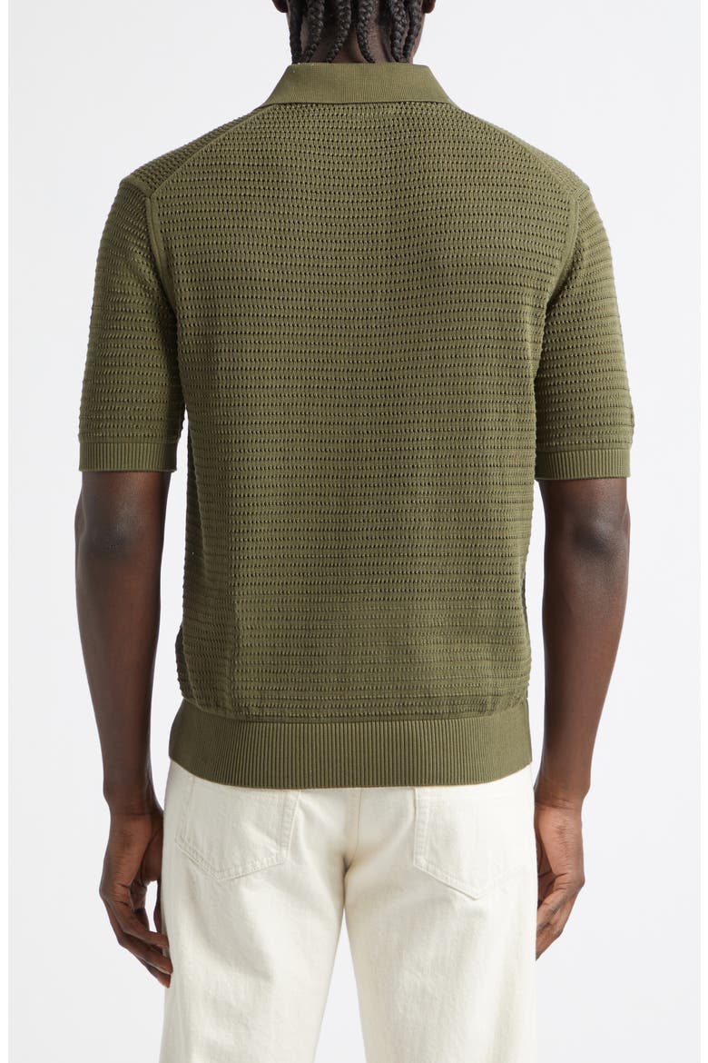 Cotton Mesh Polo Sweater, Alternate, color, OLIVE