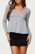EDIKTED Kenzie Long Sleeve Babydoll Top