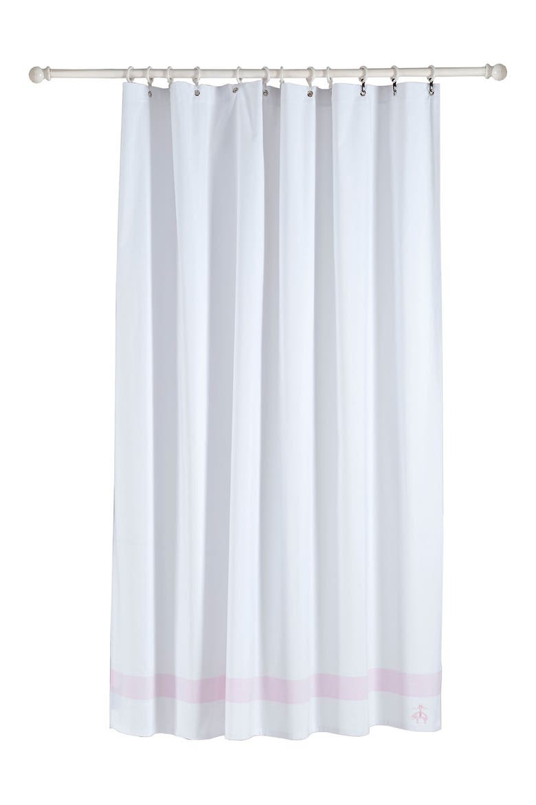 Ottoman Rolls Shower Curtain, Main, color, PINK
