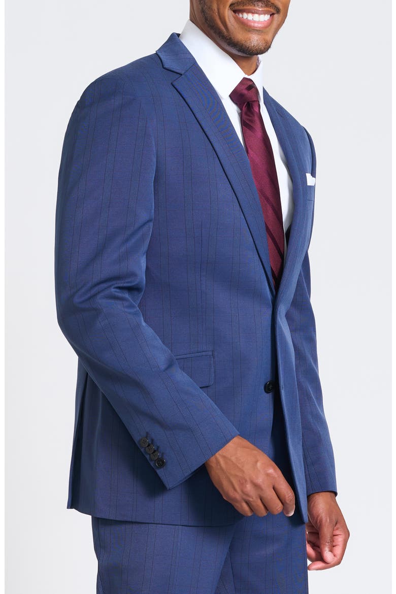 Navy Plaid Slim Fit Suit, Alternate, color, NAVY