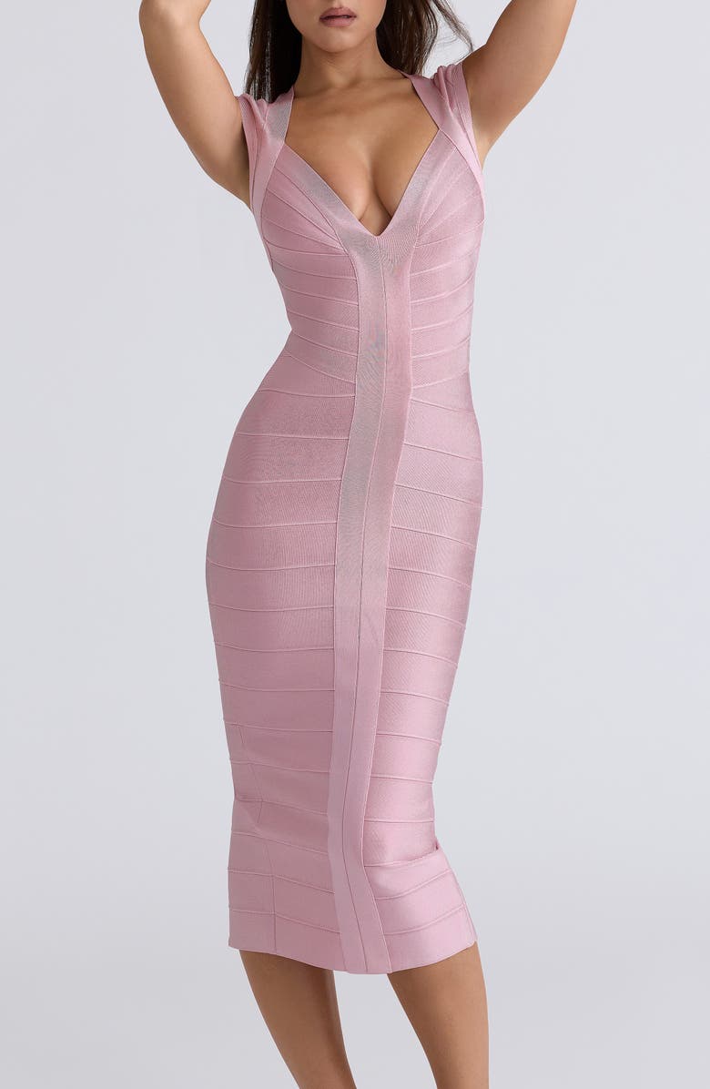 HOUSE OF CB The Icon Bandage Midi Dress, Alternate, color, Pink