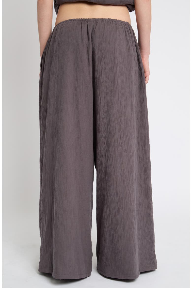 Crinkled Wide Leg Trousers, Alternate, color, GREY