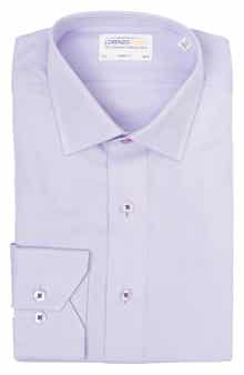 Trim Fit Textured Cotton Dress Shirt