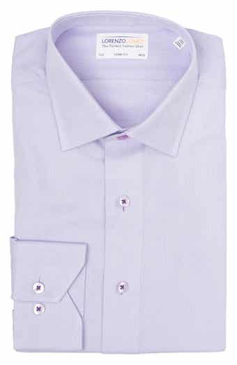 Trim Fit Textured Cotton Dress Shirt