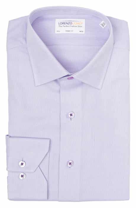 Trim Fit Textured Cotton Dress Shirt