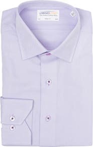 Lorenzo Uomo Trim Fit Textured Cotton Dress Shirt
