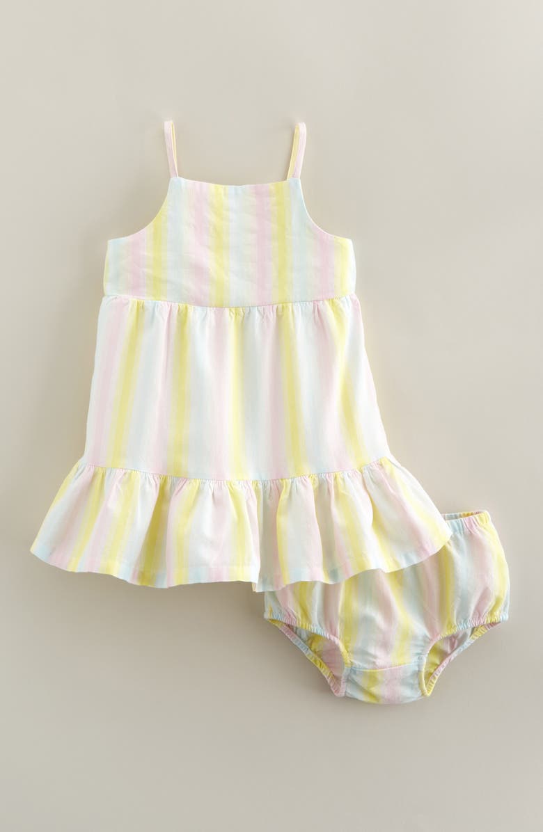 Tucker + Tate Sundress & Bloomers, Main, color, Yellow Light Sherbet Stripe