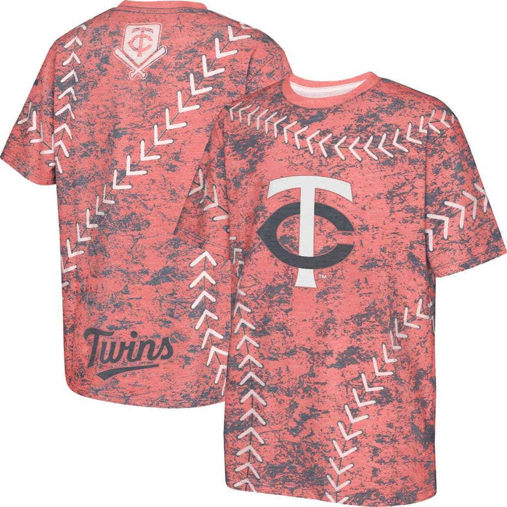 Outerstuff Kids' Youth Red Minnesota Twins Slide Score Bold T-shirt