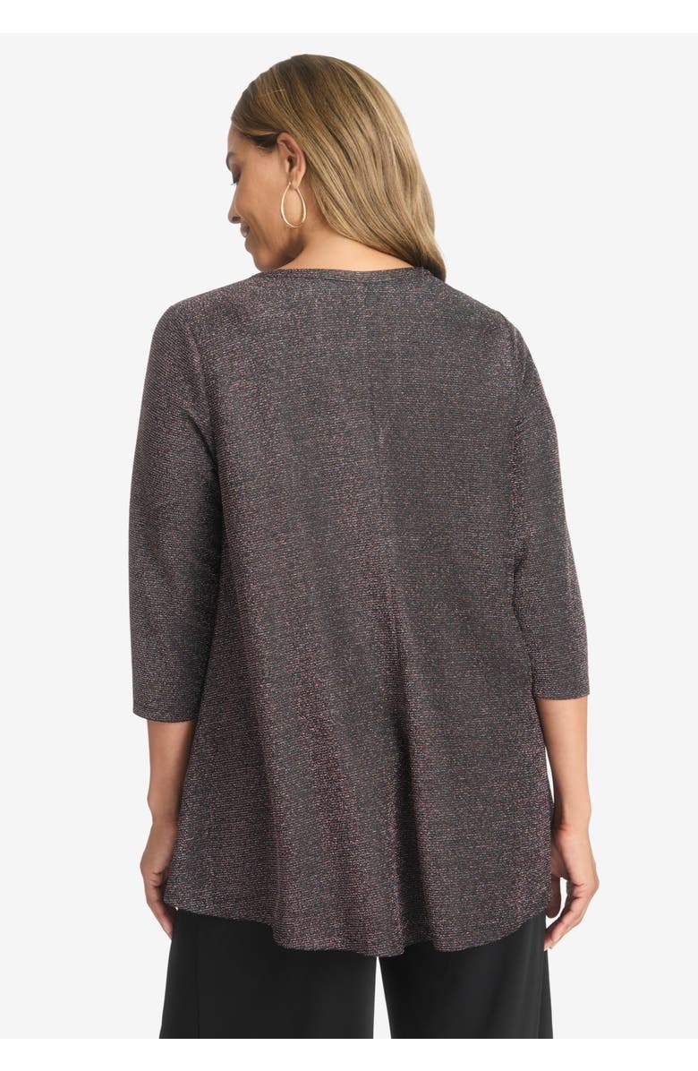 Jessica London Keyhole Shimmer Tunic, Alternate, color, Brown Shimmer